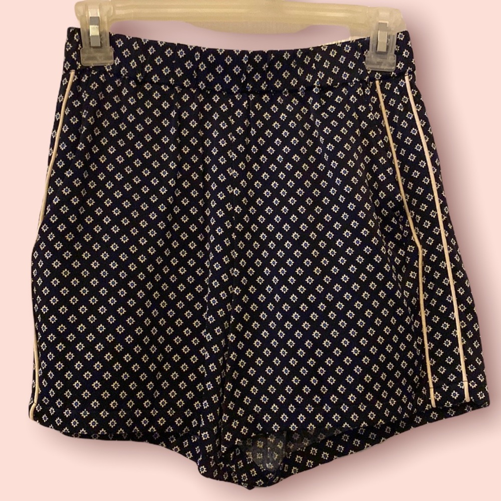 Navy Blue Designed Shorts